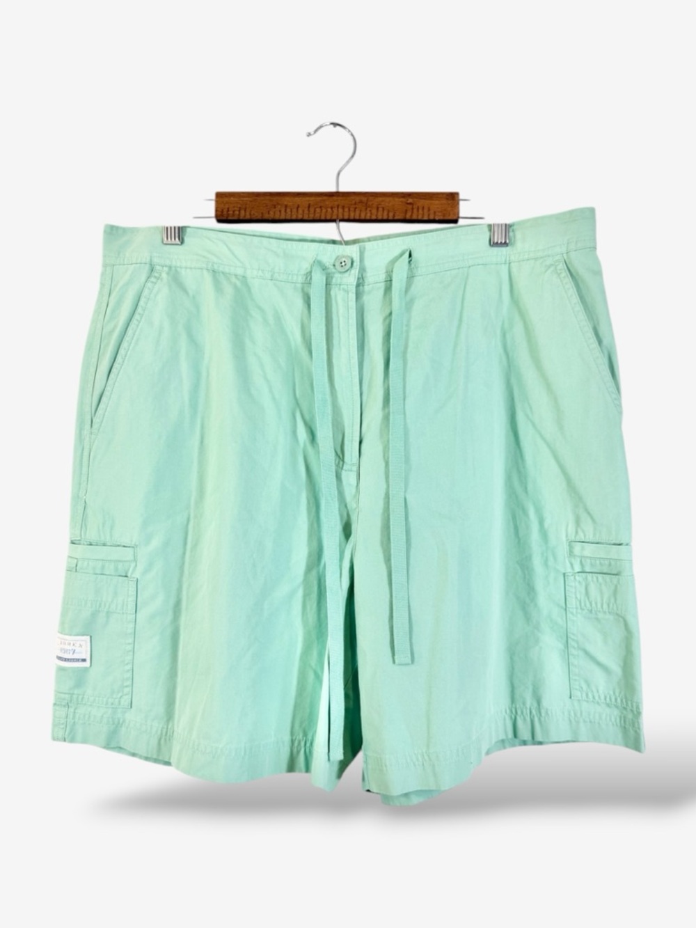 Ralph Lauren Green Bermuda Shorts Size 16 Drawstring Cargo Pockets Spring Casual
